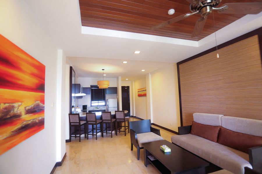 2 Bedroom Spa Suite living room and kitchen area